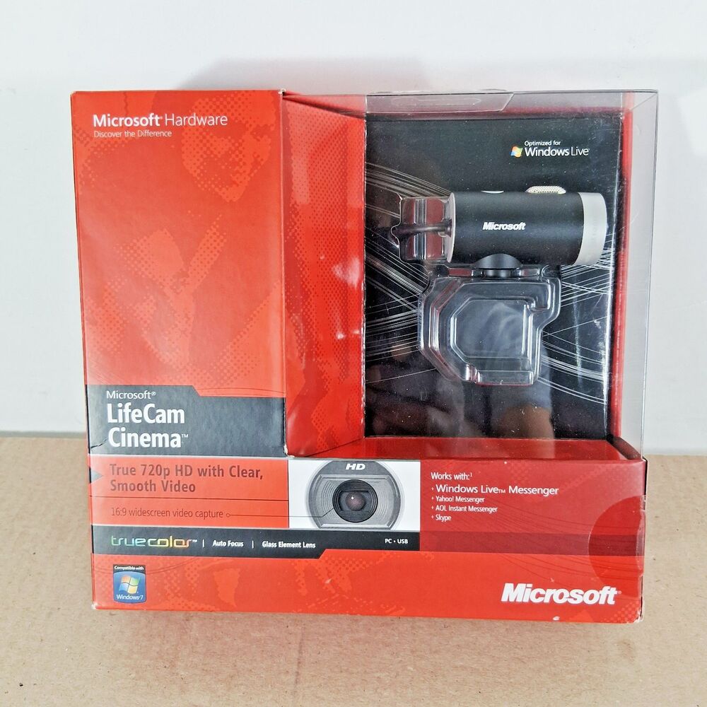 Microsoft Lifecam Cinema 1393 720p HD Wide Screen Webcam USB Camera NEW